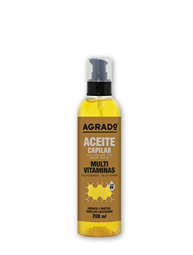 Aceite para el pelo MultiVitaminas Aceite cabello castigado Filtro UV Acondicionador Sin aclarado 200 ml Agrado