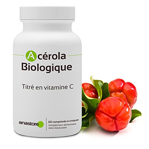 ACEROLA - VITAMINA C NATURAL * 170 mg / 60 comprimidos * Energia (fatiga), Hueso, Inmunitario, Piel (antiedad) * Garantía de satisfacción o reembolso * Fabricado en Francia