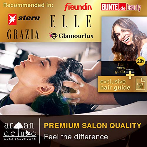 Acondicionador de Aceite de Argán de alto nivel, avalado para peluquerías, altamente nutritivo, para una mayor suavidad y brillo, Argán Deluxe, 500ml
