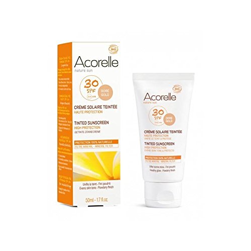 ACORELLE - Protector Solar Colorante - SPF 30 Doré Gold - Filtros Minerales - Protege, unifica y luces - Textura sedosa - 50 ml