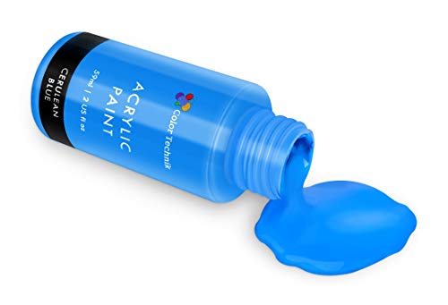 Acrylic Paint Set By Color Technik, Artist Quality, LARGE SET - 18x59ml (2-Ounce) Bottles, Best Colors For Painting Canvas, Wood, Clay, Fabric, Nail Art & Ceramic, Rich Pigments, Heavy Body, GIFT BOX