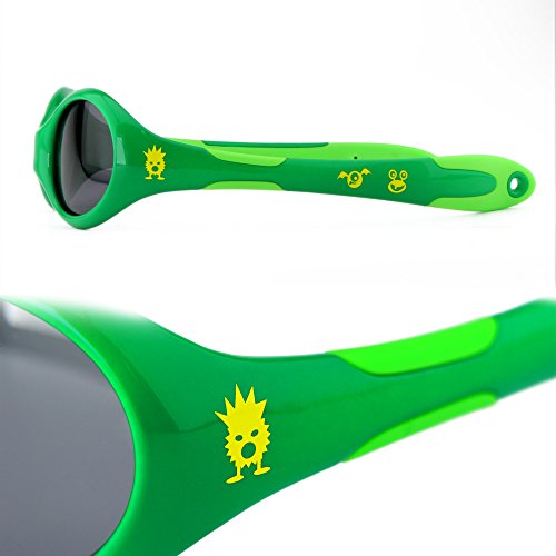 ActiveSol gafas de sol para BEBÉ | NIÑA | 100% protección UV 400 | polarizadas | irrompibles, de goma flexible | 0-24 meses | 18 gramos [Talla S - Monstruo]
