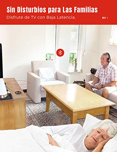 [Actualidad] Mpow 059 Auriculares Inalámbricos para TV con Transmisor Bluetooth, Cascos Bluetooth TV con 25Hrs, Hi-Fi Estéreo, Low Latency para TV, PC, AV Receptor, Móviles, Juegos