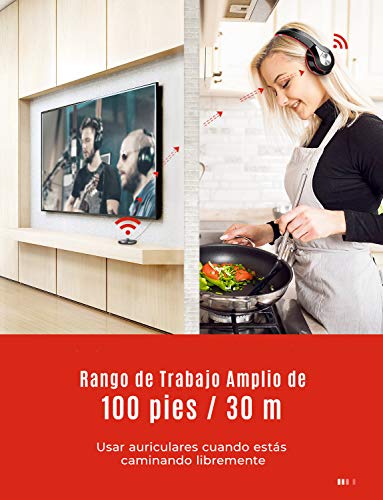 [Actualidad] Mpow 059 Auriculares Inalámbricos para TV con Transmisor Bluetooth, Cascos Bluetooth TV con 25Hrs, Hi-Fi Estéreo, Low Latency para TV, PC, AV Receptor, Móviles, Juegos