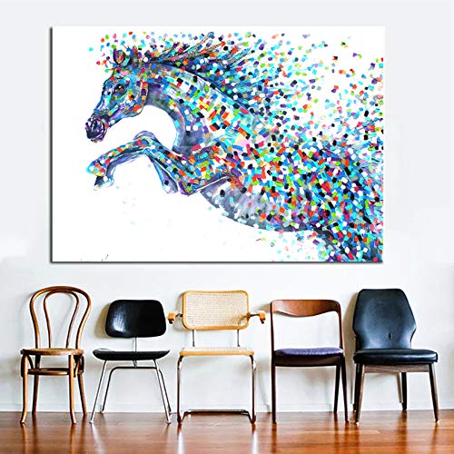 Acuarela animal pintura bóveda caballo lienzo pintura animal pintura para sala decoración pintura B 70x90cm