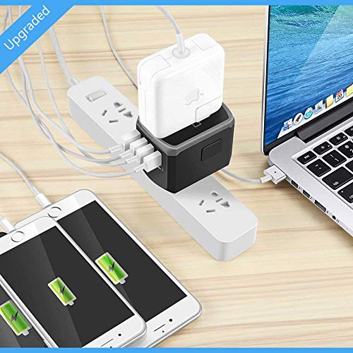 Adaptador de Viaje Universal, Yarrashop Enchufe Adaptador Internacional inglés/eeuu/EU/AUS con 4 Puertos USB para más de 180 Países para Ordenadores Portátiles, Teléfonos, Tabletas, Cámara y más.