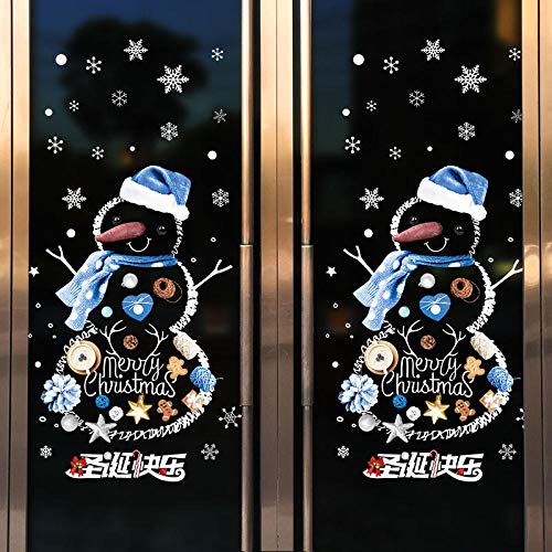 Adhesivo de cristal de decoración navideña Adhesivo de Santa Adhesivo de puerta Adhesivo de ventana-Campanas de Navidad + Campanas de Navidad (compre múltiples cupones) Extra grande