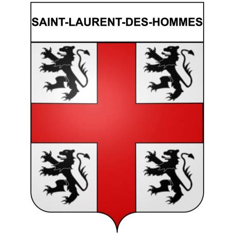 Adhesivo de escudo de San Laurent-des-Hombres, 24 ciudades, 4 cm