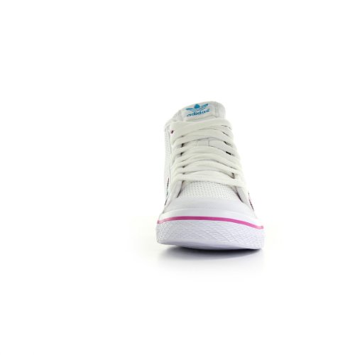 adidas Honey Stripes Mid - Zapatillas de Deporte de Cuero para Mujer Blanco Blanc, Rose et Bleu 36 2/3