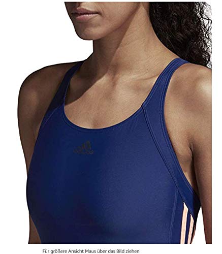 adidas Infinitex Essence Core 3 Stripes 1 Piece – Bañador, Mujer, DH2417, Dark Blue/Clear Orange, 40