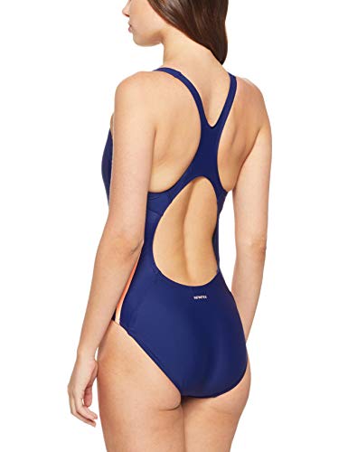 adidas Infinitex Essence Core 3 Stripes 1 Piece – Bañador, Mujer, DH2417, Dark Blue/Clear Orange, 40