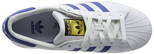 adidas Superstar Foundation J - Zapatillas de deporte infantil unisex, color blanco/ azul, talla 38 2/3