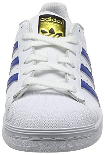adidas Superstar Foundation J - Zapatillas de deporte infantil unisex, color blanco/ azul, talla 38 2/3
