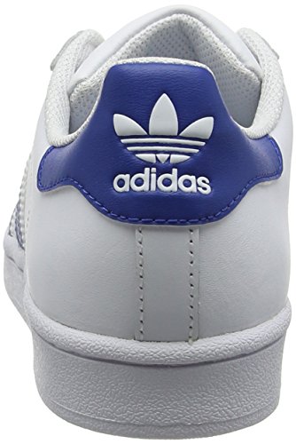 adidas Superstar Foundation J - Zapatillas de deporte infantil unisex, color blanco/ azul, talla 38 2/3