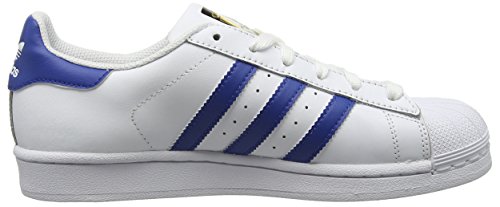 adidas Superstar Foundation J - Zapatillas de deporte infantil unisex, color blanco/ azul, talla 38 2/3