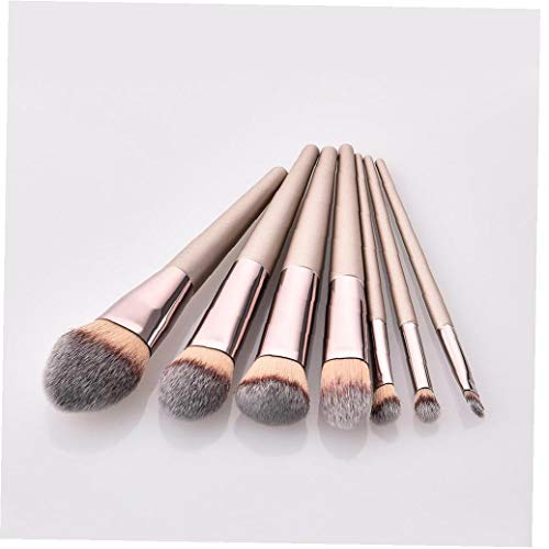 Adore store Compone el Cepillo cosmético Determinado del Ojo Herramienta de Sombra de Ojos Brocha Fundación Conjunto (Oro Champagne, 7pcs)