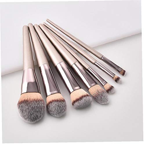 Adore store Compone el Cepillo cosmético Determinado del Ojo Herramienta de Sombra de Ojos Brocha Fundación Conjunto (Oro Champagne, 7pcs)