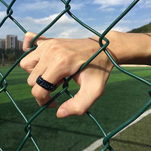 Aeici Anillos Boda Hombre Mujer Anillos Acero Inoxidable Parejas Anillo de Cadena Giratorio Ancho 8 Mm Azul Rose Oro Mujer 17 + Hombre 17