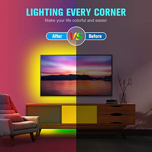 Aerb 10M WIFI Tira LED RGB, Luces LED Smart de 16 millones de colores, Sync con Música, Control de voz, Program Persanalizado, Compatibles con Alexa y Google Assitant, Echo, Para Decoración