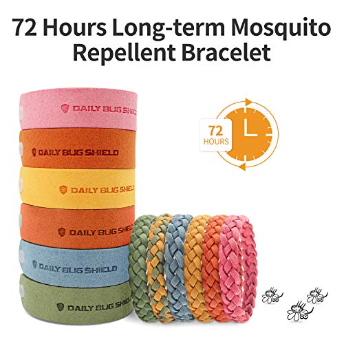 Aerb Pulsera Antimosquitos 12 Pcs, Reperente cororidos antimosquitos de 100% nutural, Impermeable y Reciclable, Eficaz Prolongada contra mosquitos para actividad interior y al aire libre
