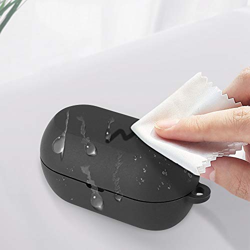 Aerku Funda Silicona Compatible con Audífonos Technics EAH-AZ70WE-S - Auriculares inalámbricos - Soporta Carga inalámbrica, Extra Protección Mosquetón - Negro