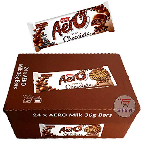 Aero Nueva caja llena de chocolates Nestle AERO Smooth Bubbly Milk Chocolates 36 gx 24 barras
