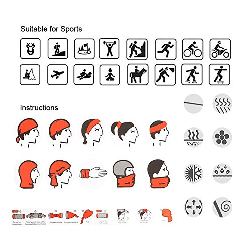 Aesy Deportes Cara Máscara, Bufanda de Ciclismo, Al Aire Libre 3D Animal Tigre Impreso Rápido Seco Quitasol Sweatband Banda para el Cabello Cabeza Bufanda (A16)