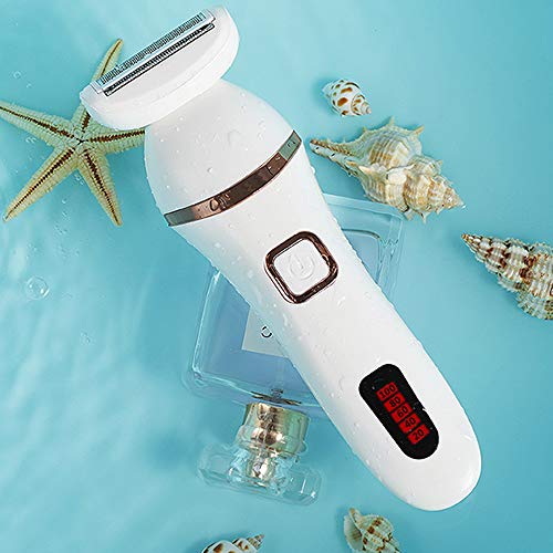 Afeitadora eléctrica para mujer, inalámbrica, recargable, húmeda y seca, afeitadora eléctrica, depiladora de pelo para brazo axilar, zona de bikini para mujer con pantalla LED de vida de la batería