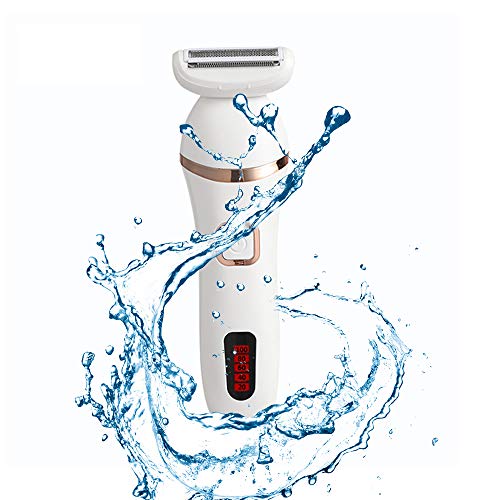Afeitadora eléctrica para mujer, inalámbrica, recargable, húmeda y seca, afeitadora eléctrica, depiladora de pelo para brazo axilar, zona de bikini para mujer con pantalla LED de vida de la batería