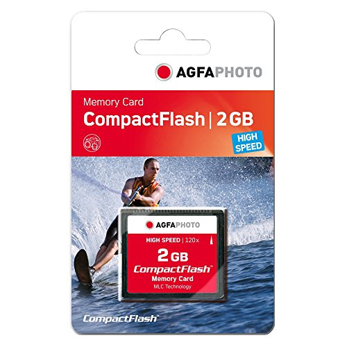 AgfaPhoto Compact Flash 2GB - Memoria Compact Flash de 2 GB, Negro