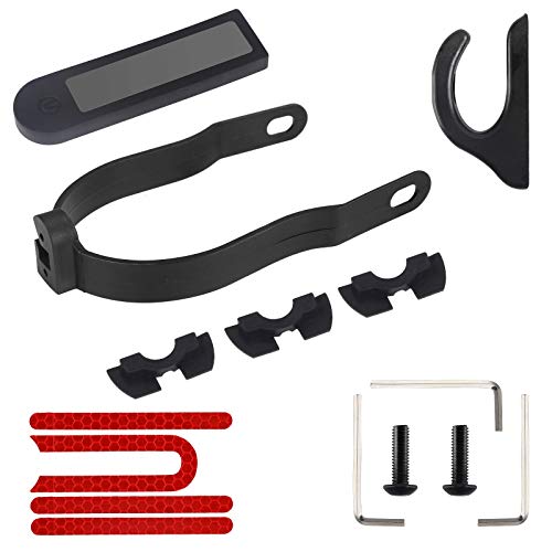 AGPTEK 7 Piezas Accesorio Repuesto de Scooter para Xiaomi M365/Pro, Soporte del Guardabarros Trasero, Smortiguadores de Goma, Ganchos, Cubierta de Instrumentos, Pegatinas Reflectantes