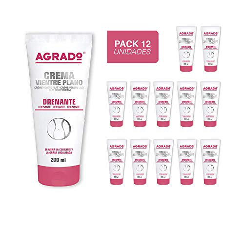 Agrado, Crema Vientre Plano efecto drenante 200 ml. Pack de 12 unidades