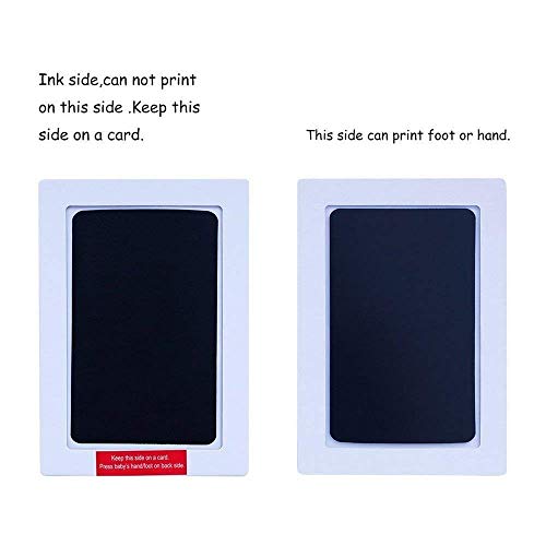 Aikvigss Baby Inkless Pad para menos de 6 meses huellas de bebé Hand prints and Fingerprints Kit con 4 tarjetas de impresión extra Perfect Keep Baby Memory (negro)