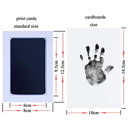 Aikvigss Baby Inkless Pad para menos de 6 meses huellas de bebé Hand prints and Fingerprints Kit con 4 tarjetas de impresión extra Perfect Keep Baby Memory (negro)