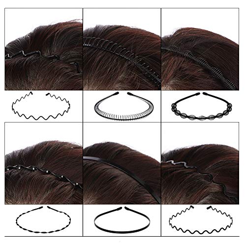 AIM Cloudbed - 6 unidades de diademas de muelle onduladas de distintos estilos, unisex, flexible, accesorios para mujeres y hombres