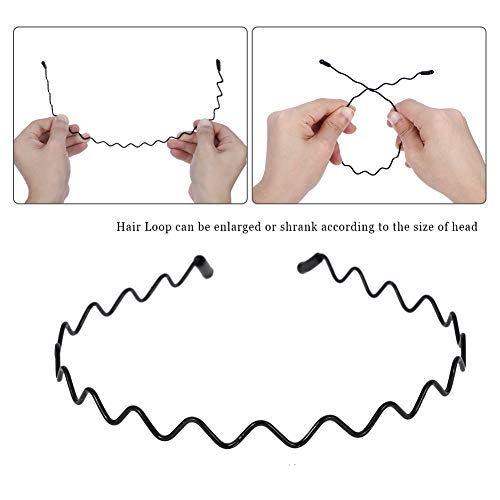 AIM Cloudbed - 6 unidades de diademas de muelle onduladas de distintos estilos, unisex, flexible, accesorios para mujeres y hombres