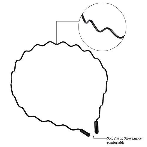 AIM Cloudbed - 6 unidades de diademas de muelle onduladas de distintos estilos, unisex, flexible, accesorios para mujeres y hombres