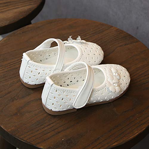 AIni NiñAs NiñOs NiñAs Perforado Diamantes De ImitacióN Flores Dulces Dulce Princesa Zapatos Planos Ligeros Antideslizantes Zapatos Individuales Sandalias 3 Meses -3.5 AñOs