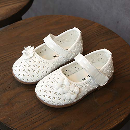 AIni NiñAs NiñOs NiñAs Perforado Diamantes De ImitacióN Flores Dulces Dulce Princesa Zapatos Planos Ligeros Antideslizantes Zapatos Individuales Sandalias 3 Meses -3.5 AñOs