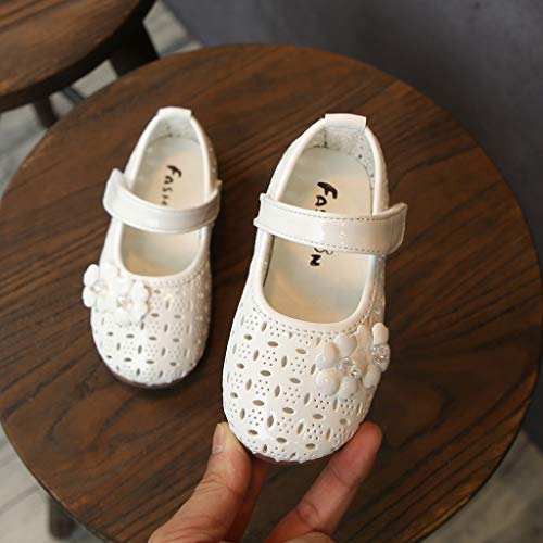 AIni NiñAs NiñOs NiñAs Perforado Diamantes De ImitacióN Flores Dulces Dulce Princesa Zapatos Planos Ligeros Antideslizantes Zapatos Individuales Sandalias 3 Meses -3.5 AñOs