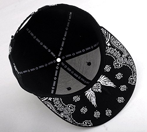 Aivtalk - Hip Hop Negro Sombrero Gorra de Béisbol con Bordado de Cruz Snapback Ajustable Moda para Hombre Mujer