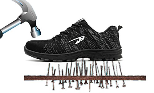 Aizeroth-UK Unisex Hombre Mujer Zapatillas de Seguridad con Punta de Acero Antideslizante S3 Zapatos de Trabajo Cómodas Calzado de Trabajo Deportivos Botas de Protección Industria Construcción