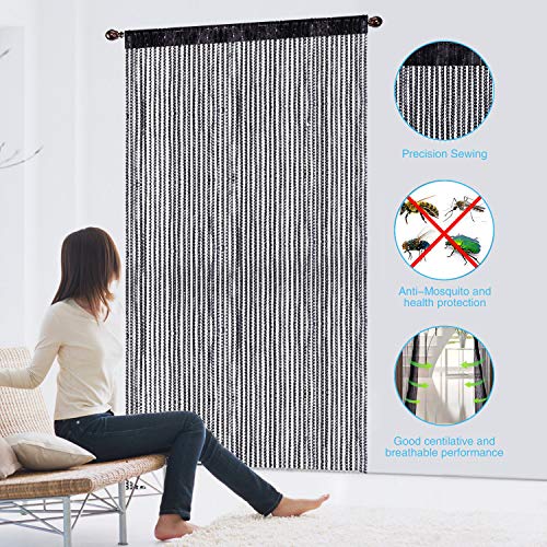 AIZESI ortina de Cuerdas para Puerta con Mosca Insectos, para Separador de Puertas o Cortina de Ventana