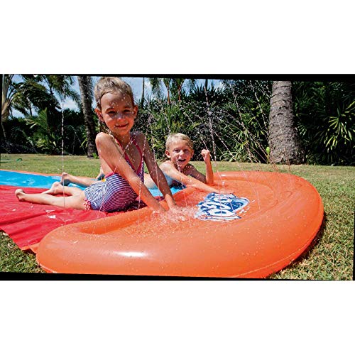 AJH Tobogán acuático Inflable 20 pies Piscina de Doble Corredor Parque de Verano para niños Jugar en el Patio Trasero Diversión Salpicaduras al Aire Libre Slip N Slide Wave Rider