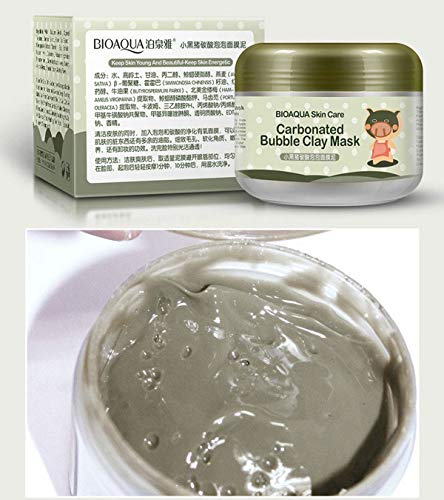 AJUMKER Carbonated Bubble Clay Mascarilla Oxígeno Barro Hidratante Limpieza profunda Blanqueamiento Hidratante Mascarilla Cuidado de la cara 100g