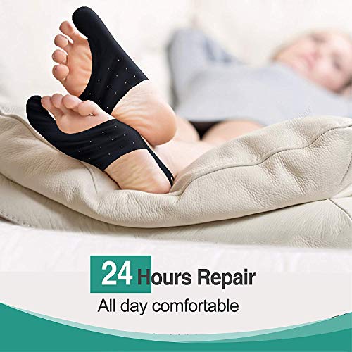 Ajustable Elástico Férulas para Juanetes 24h Día y Noche Protector Manga Correctores de Dedo del pie Calcetines Corrector de juanete para Hallux Valgus Físico Tratamiento 1 par,L
