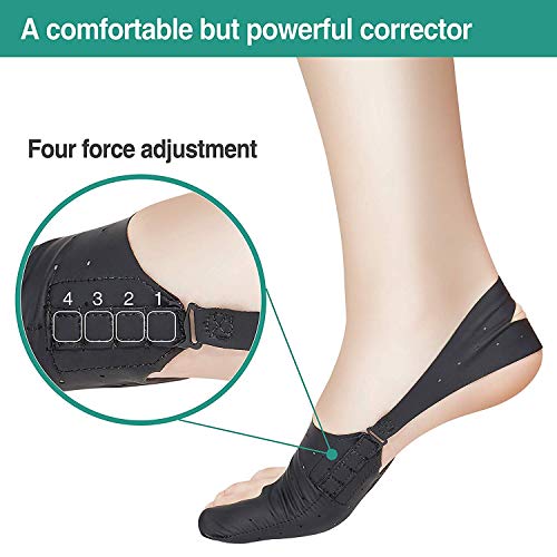 Ajustable Elástico Férulas para Juanetes 24h Día y Noche Protector Manga Correctores de Dedo del pie Calcetines Corrector de juanete para Hallux Valgus Físico Tratamiento 1 par,L