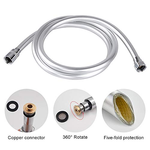 Alcachofa de Ducha, phixilin Mano la Cabeza de Ducha 5 Modos de Chorro de Agua Universal Cabezal de Ducha con el Tubo Flexible 2M de Acero Inoxidable