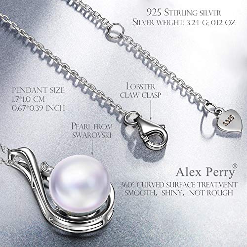Alex Perry Regalo Plata de ley 925 Collar Colgantes Mujeres Redonda Cristales Swarovski Mujer Joyería para Elle Su Madre Amante Cumpleaños Aniversario