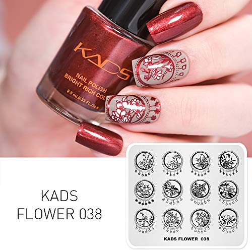 Alexnailart Placa de Estampación de Uñas Flor china Tema Imagen Plantillas de Diseño Lotus Bambú Patrón de Mariposa Impresión de Manicura DIY Nail Art Herramientas